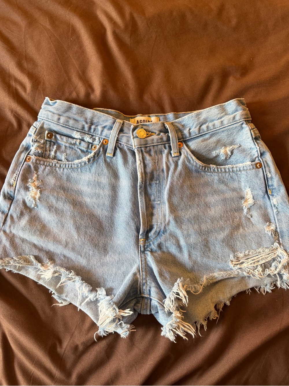 Agolde high waisted distressed shorts